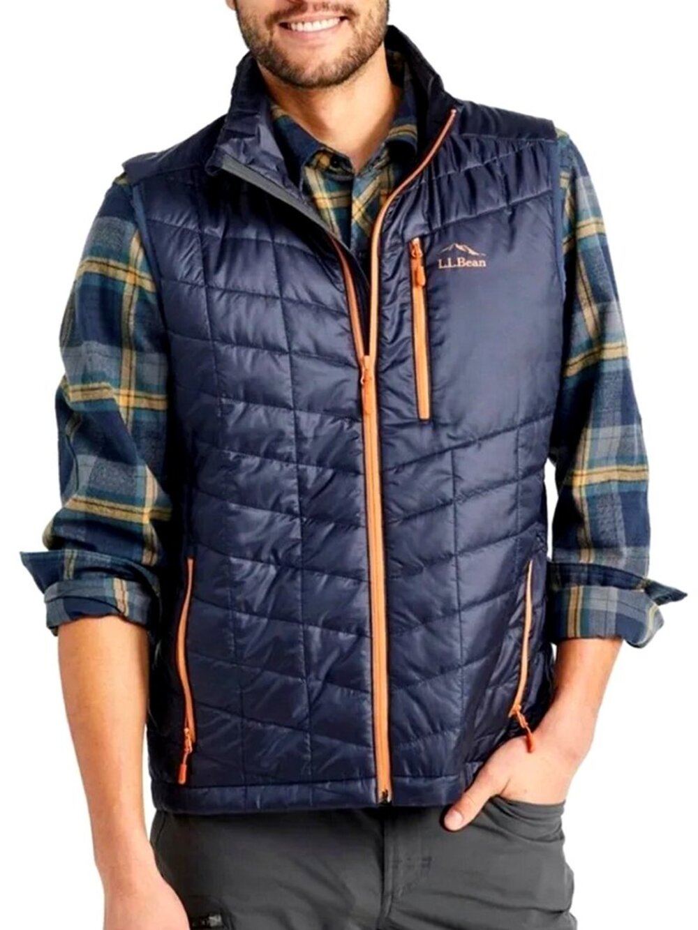 L.L. Bean Primaloft Packaway Vest in Carbon Navy
